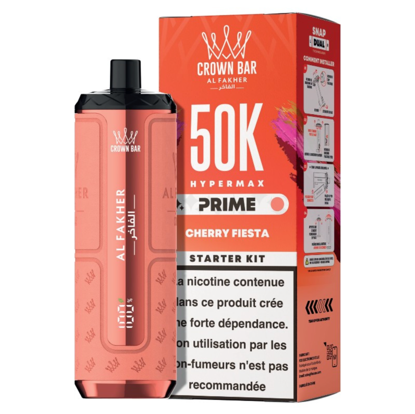 Puff Hypermax Prime 50K Crown Bar Al Fakher - Cherry Fiesta